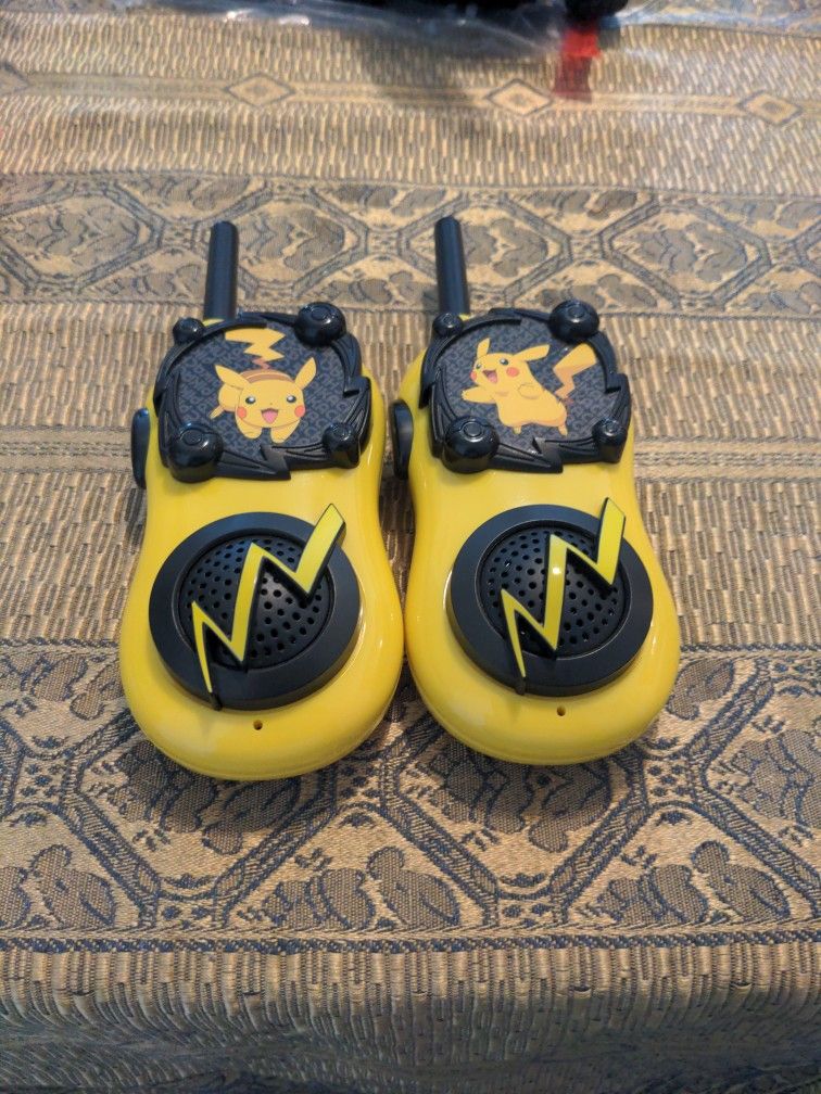 Two Walkie-talkie For Kids Pikachu Used Good Working Condition.
