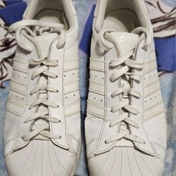 Used Adidas Superstar White Shoes, Men's Size 12