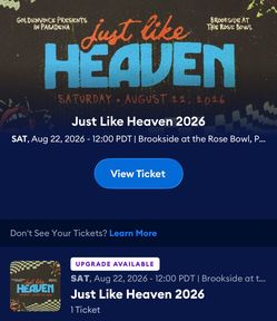 Just Like Heaven GA ticket