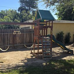 Playground Swing Set with Slide