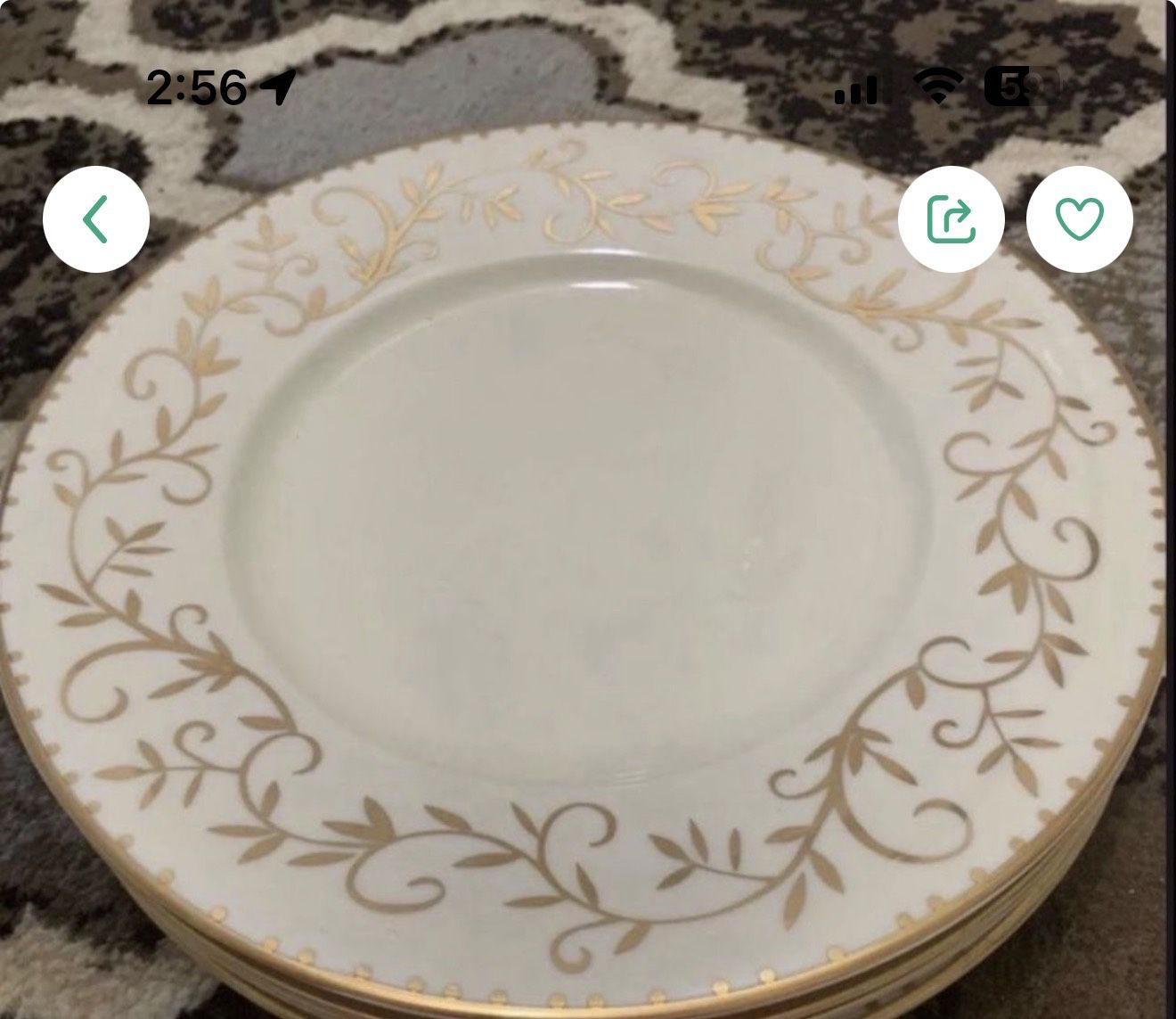 Elyse Crate Barrel Gold Plates 11” Set Of 20