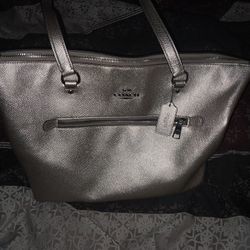 Clean Gold Coach Bag