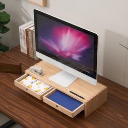 New Monitor Stand - 2 Drawers, No Assembly