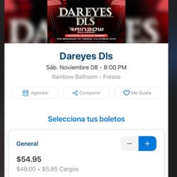 1 Ticket Dareyes De La Sierra