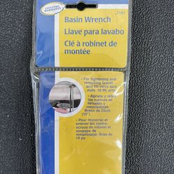 Brand New Basin Wrench For Tightening And Removing Faucet And Fill Valve Lock Nuts 