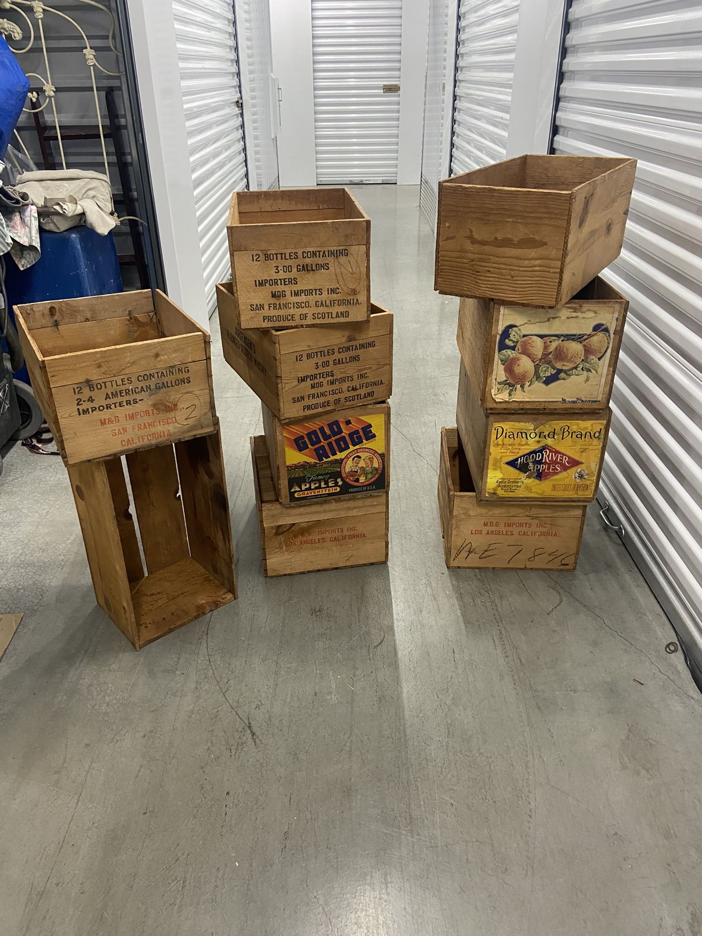 Antique wooden crates