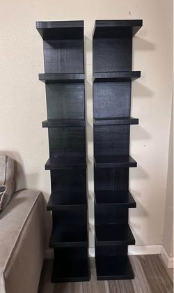 Wooden shelves