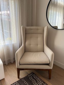 2 West Elm Wingback Accent Chairs