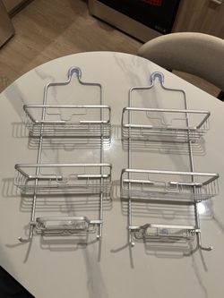 2-Piece Stainless Steel 3-Tier Shower Caddy Set – Wall Mounted