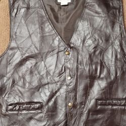 Brown Leather Vest 2XL