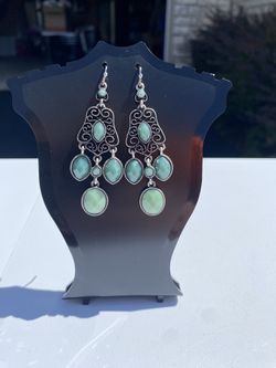 Green & Silver Earrings