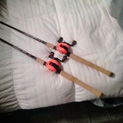 Lews Speed Spool Bait Casters Paired On Flacon Evo Rods