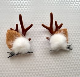 Reindeer Antler Hair Clips