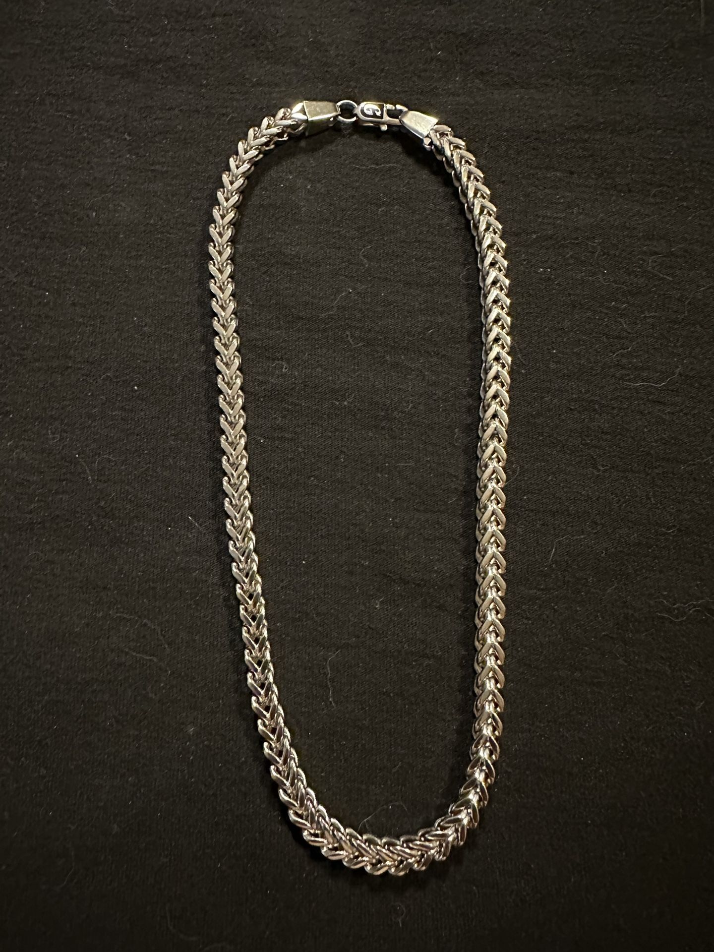 18 Inch White Gold Plated Franco