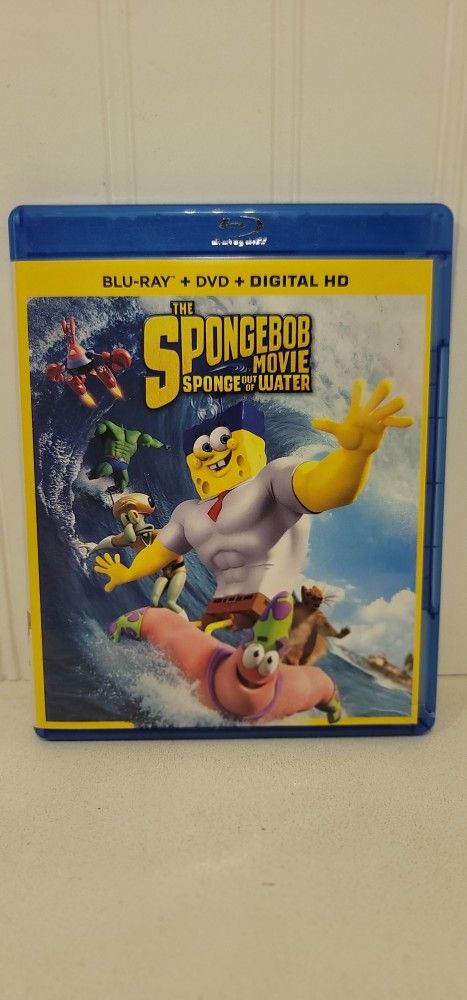 $5 BLU RAY MOVIE. THE SPONGEBOB MOVIE SPONGE OUT OF WATER. BLU RAY ONLY. NO DIGITAL. $5 OR TRADE FOR A MOVIE TITLE I DO NOT ALREADY OWN.