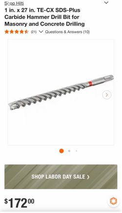 1 in. x 27 in. TE-CX SDS-Plus Carbide Hammer Drill Bit