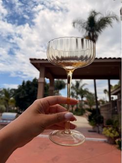 Set of 2 Amber Coupe Cocktail Glasses