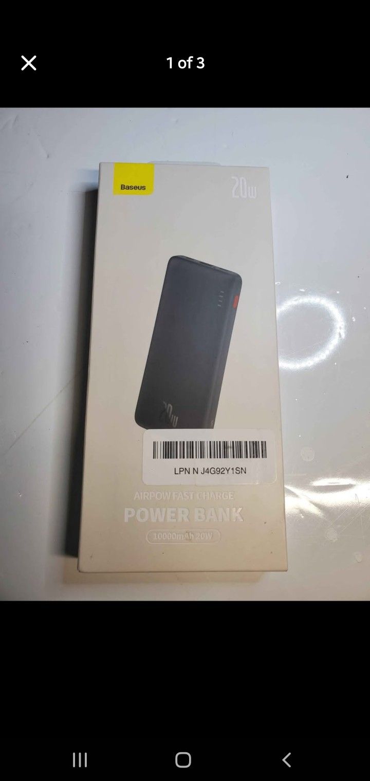 20 WATT Fast Charger Battery Pack, New, Factory Sealed