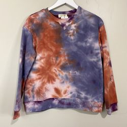 Jak & Rae Women’s Tie Dye Crewneck Pullover Sweatshirt Purple & Blue Sz XS NWOT