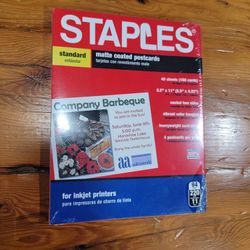 Staples Standard Matte Coated Postcards 40 Sheets (160 cards) 5.5" x 4.25"