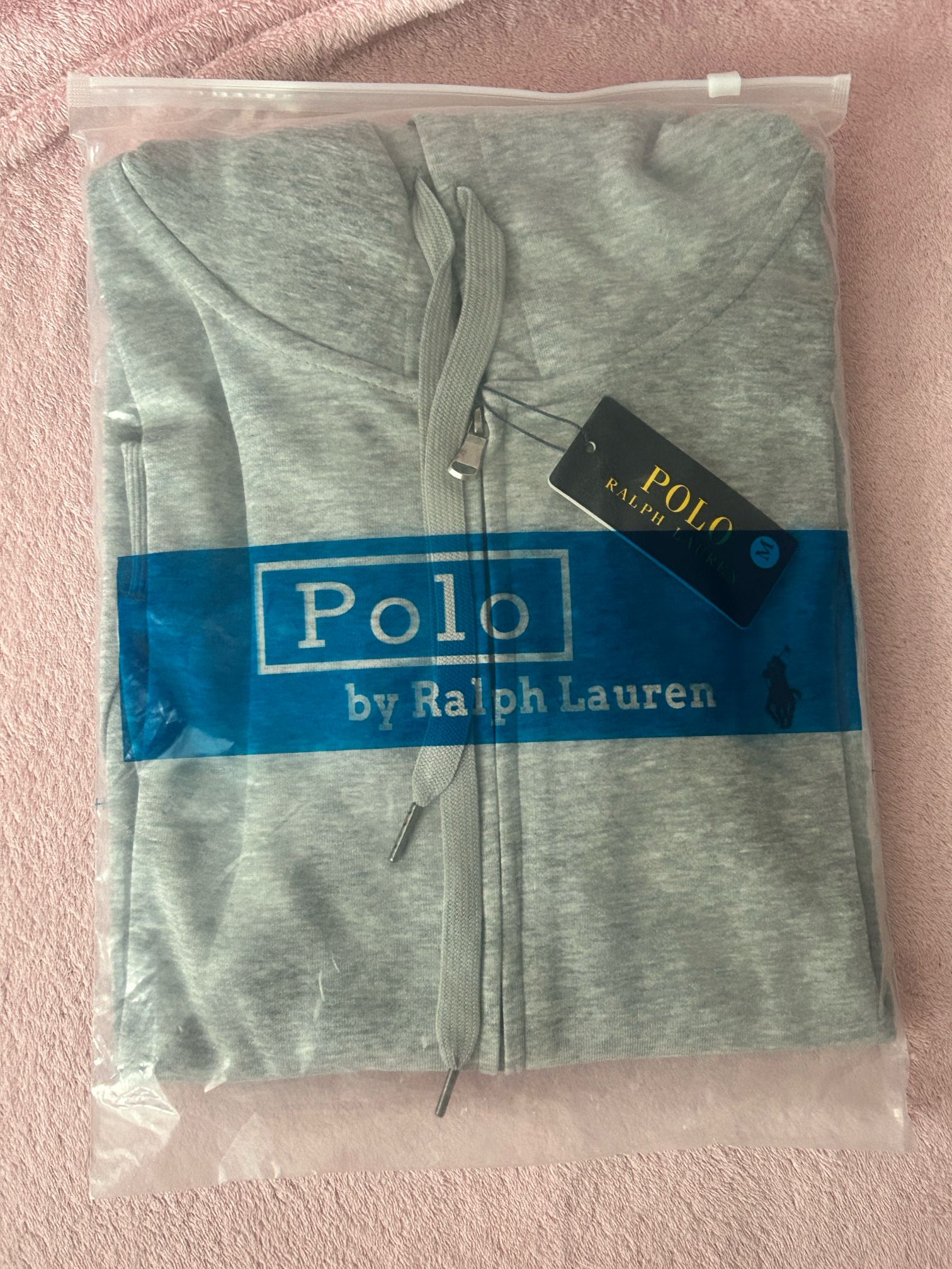 Polo Grey Hoodie Sz Medium