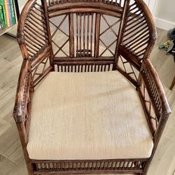 Vintage 1960s Bamboo Brighton Pavilion Style Arm Accent Chair Mid-Century Modern