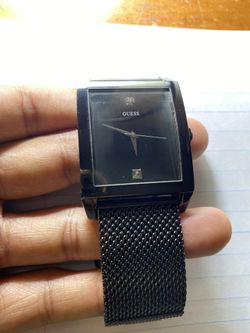 Guess Watch Men's Diamond Accent Black Ion Plated Stainless Steel Bracelet 41x37mm