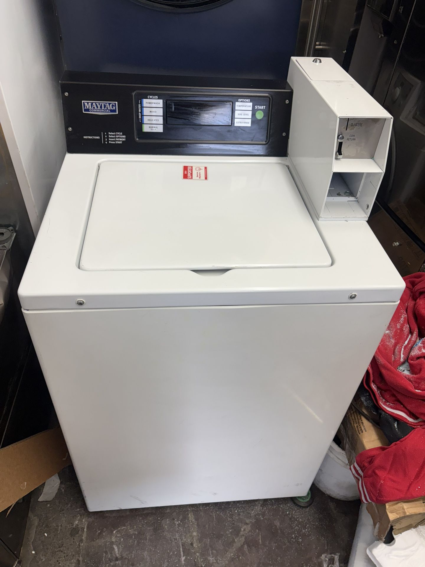 Maytag Commercial top Load Coin-slide Washing Machine 