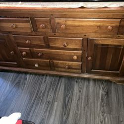 All Wood Dresser 32 1/2” H x 64” W x 20 1/4” D