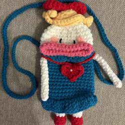 Super Cute Phone Case Bag With Strap, Handmade Crochet, Funny Cute!!!! Brand New