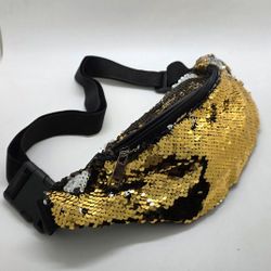 Gold, Black And Silver Sequin Fanny Pack