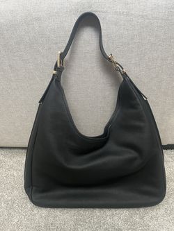 Michael Kors Black Pebbled Leather Hobo Shoulder Bag Gold Hardware