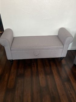 Gray Storage Bench