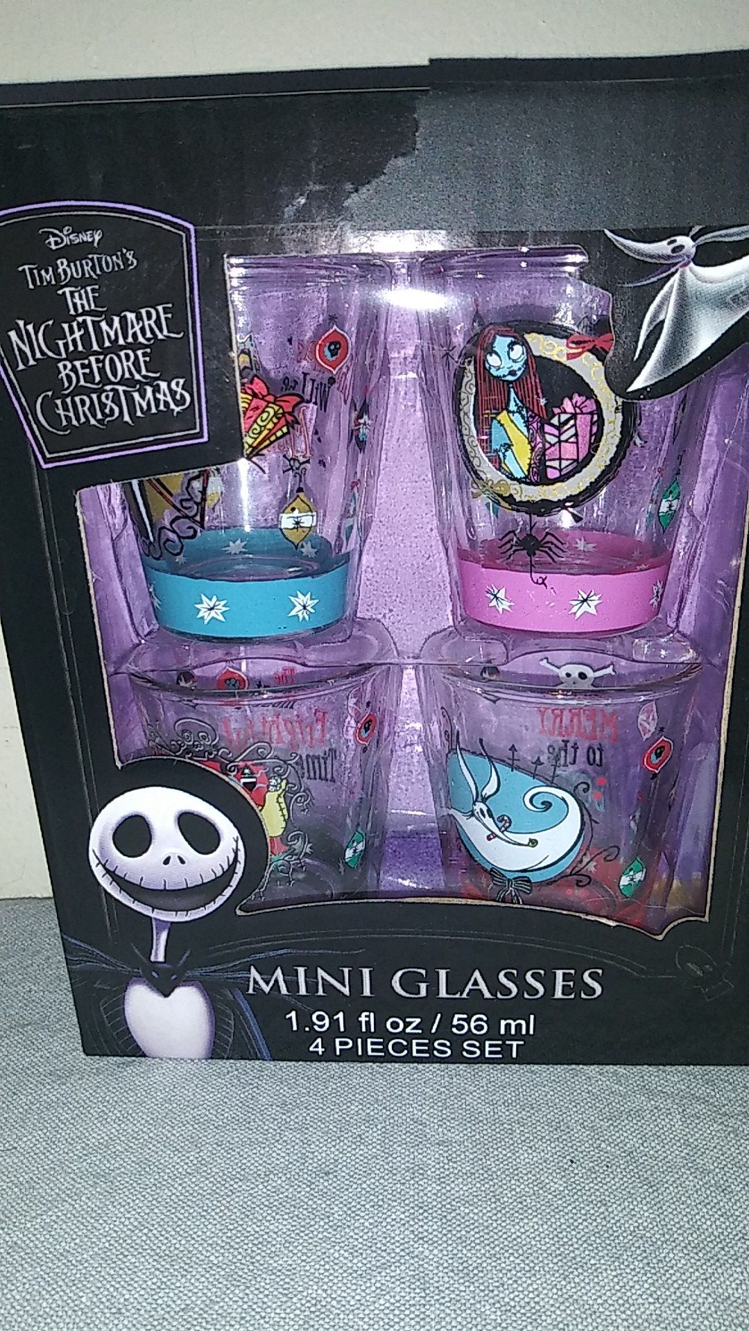 Brand new The Nightmare Before Christmas mini shot glasses