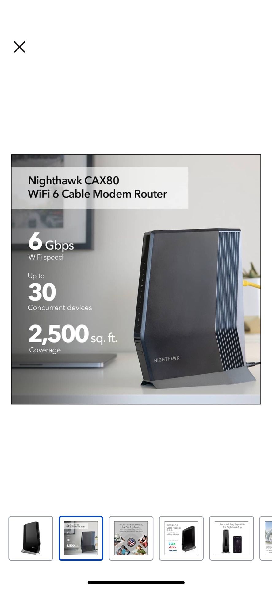 Nighthawk AX6000 WiFi 6 Cable Modem