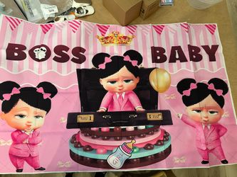 Boss Baby Girl Backdrop Birthday