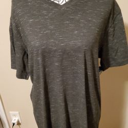 Faded Glory Charcoal V Neck T Shirt Size Medium 
