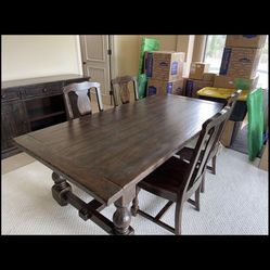 Pottery Barn Aspen Reclaimed Wood Dining Table + Chairs – $1,000 (Must Go!)