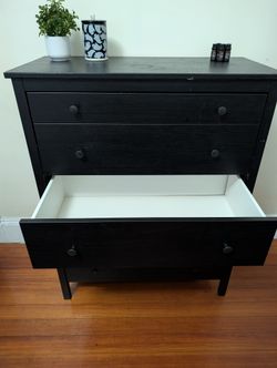 Black 4-Drawer Wooden Dresser