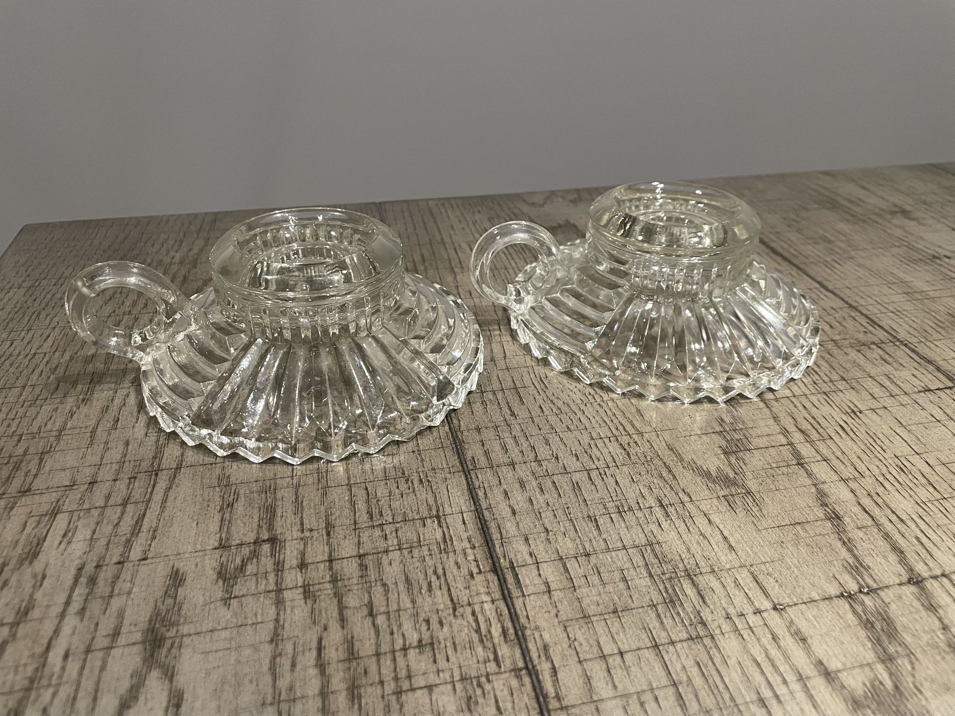Vintage Glass Candle Holders