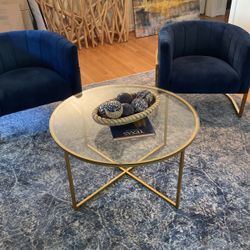 Gold and glass Coffee Table 