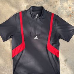 Adidas black and red 1/4 zip training top jersey y2k - used great condition