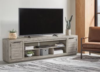 92” Ashley TV Stand – Modern Farmhouse Console – Fits 85” TVs – Like New