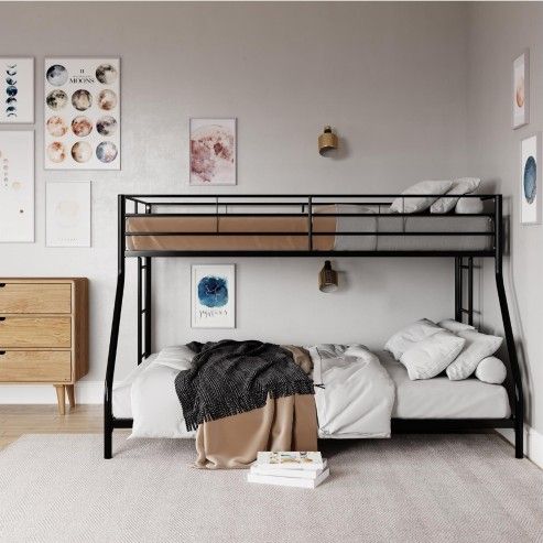 New inbox twin over full metal black bunk bed Mattress not included 