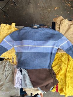 Striped Blue Sweater Cropped