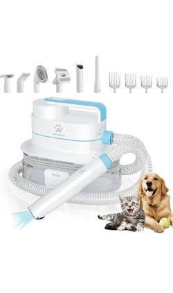 Dog Grooming Kit & Vacuum & Blow, Suction 99% Pet Hair Remover Upgraded 6 in 1 Pet Grooming Tools 4L Large Capacity Dust Cup, Dog Clippers Trimmer Dog