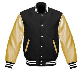 Black and Gold Letterman's jacket XL