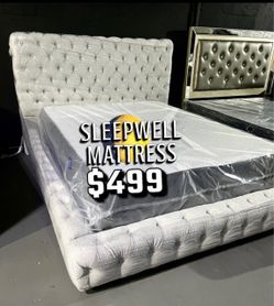 Queen size bed frame with mattress queen included