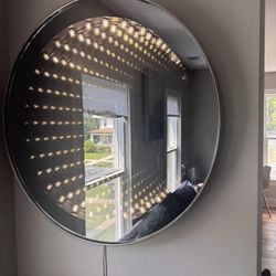 Silver Round Designer Led Infinity Mirror 36” 