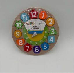 Classic Games Wooden Clock Shape Puzzle